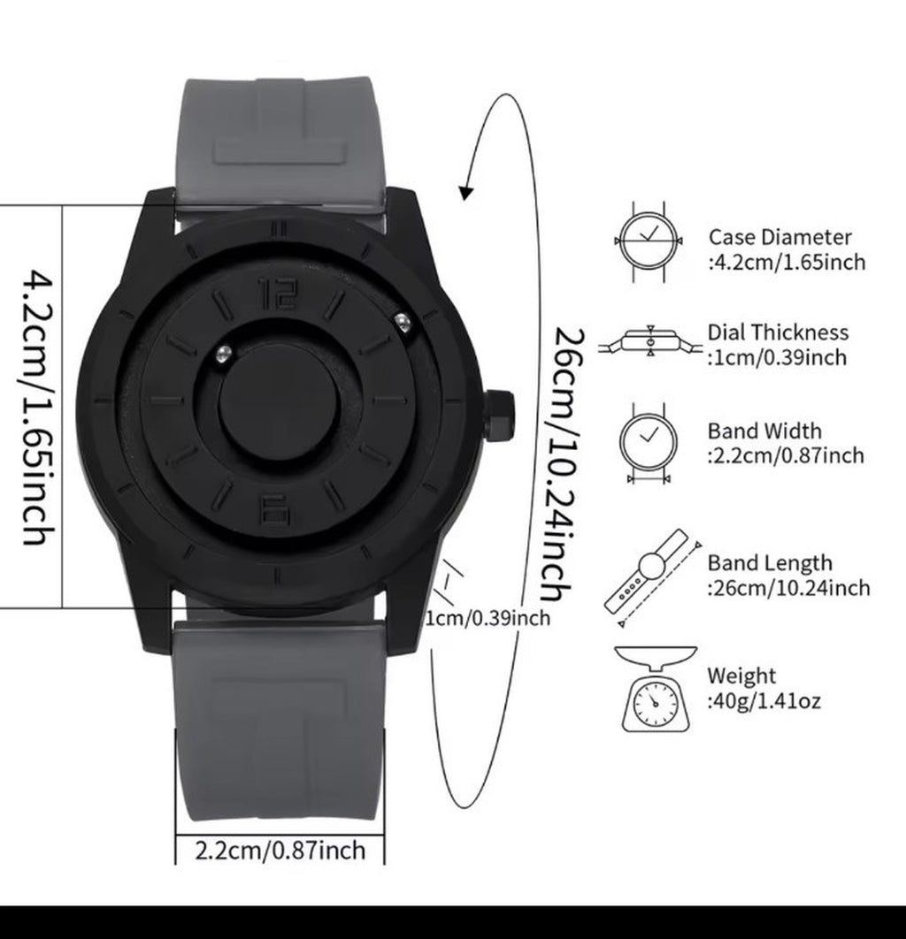 Magnetic suspension men's watch dimensions